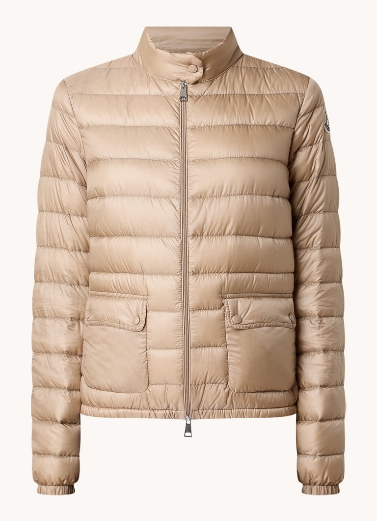Giacca imbottita Moncler Lans con imbottitura in piuma e tasche con patta.