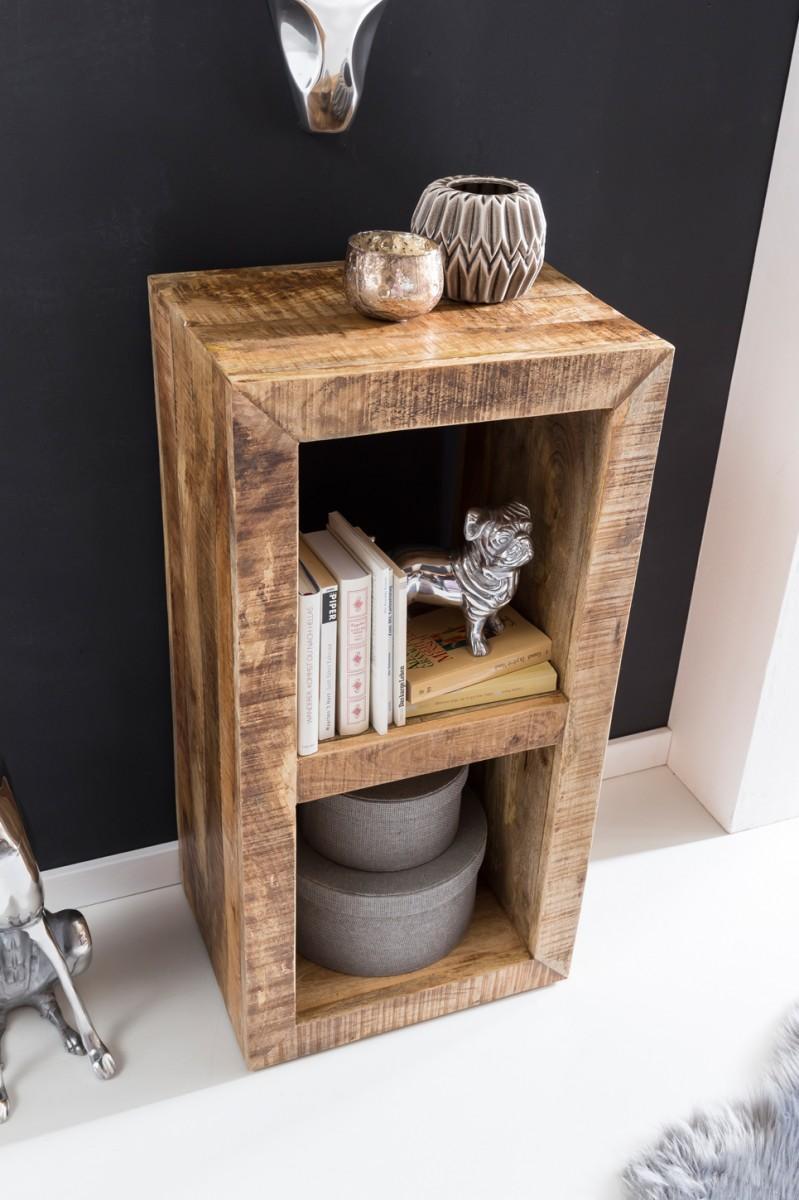 Wohnling Standregal RUSTICA Massivholz Mango 90 x 45 x 35 cm