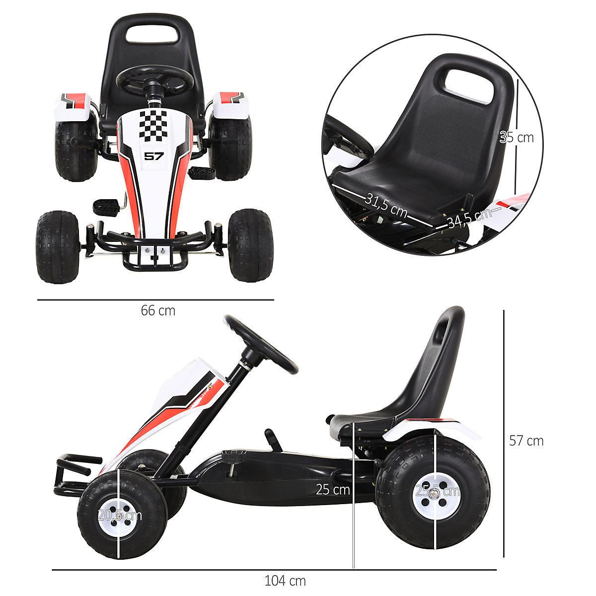 Kinder Go-Kart mit Handbremse