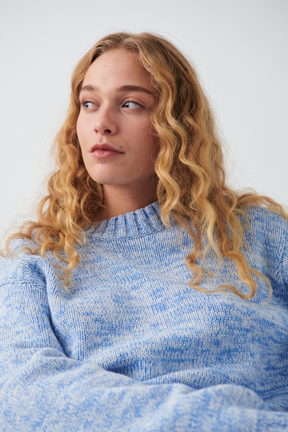 Cotton mélange knit sweater