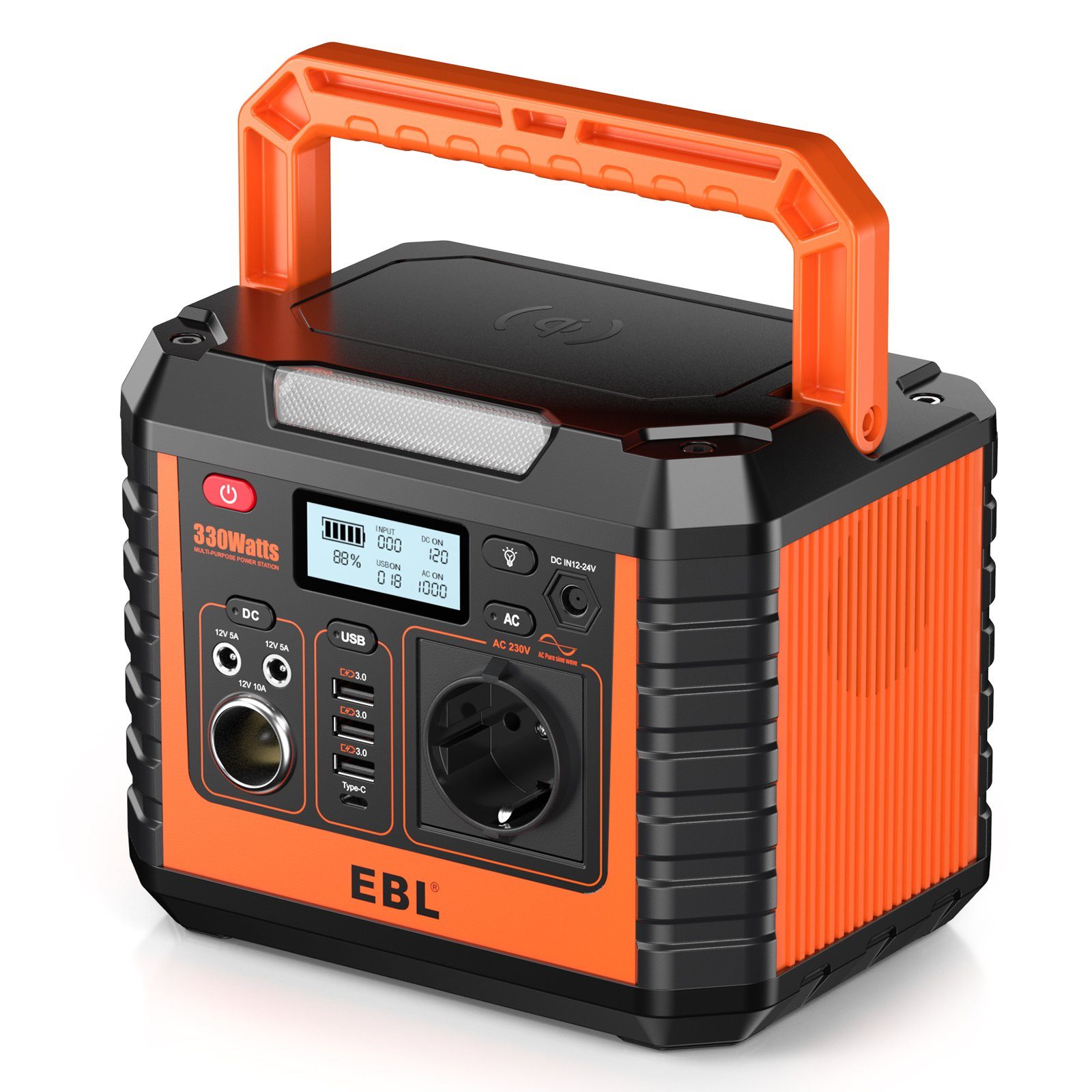 EBL Stromerzeuger 330W Powerstation, Lithium Batterie(Peak 576W),Stromerzeuger Tragbare, (1-tlg)