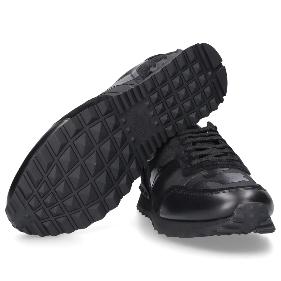 Valentino Garavani - Sneaker low ROCKRUNNER Veloursleder - schwarz