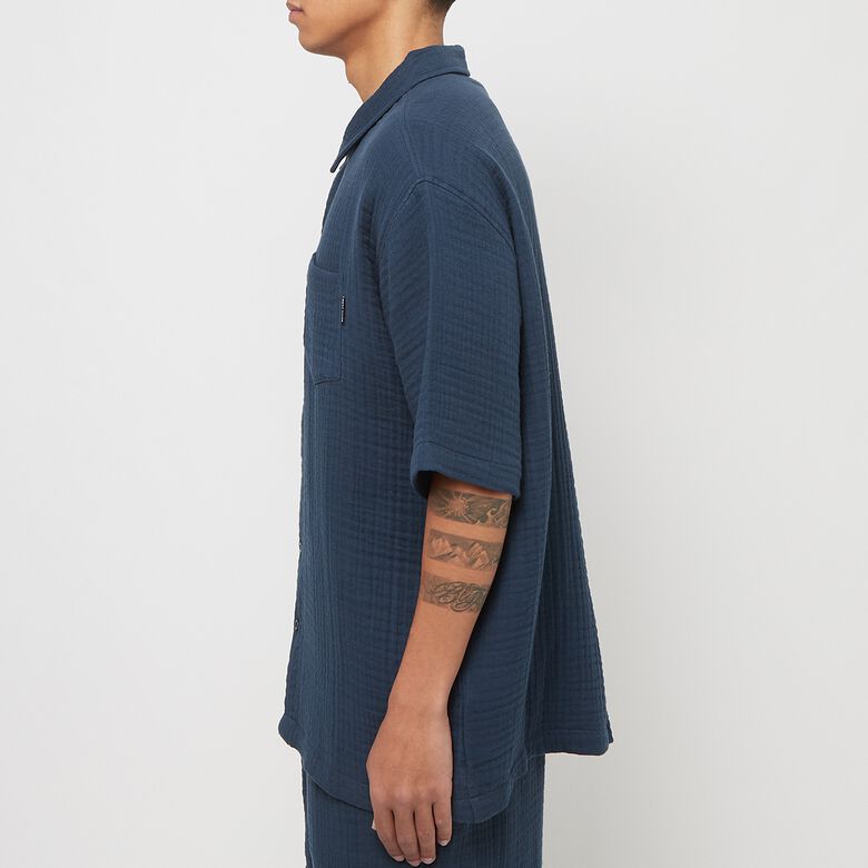 Daily Paper Enzi Seersucker Shortsleeve Shirt pageant blue