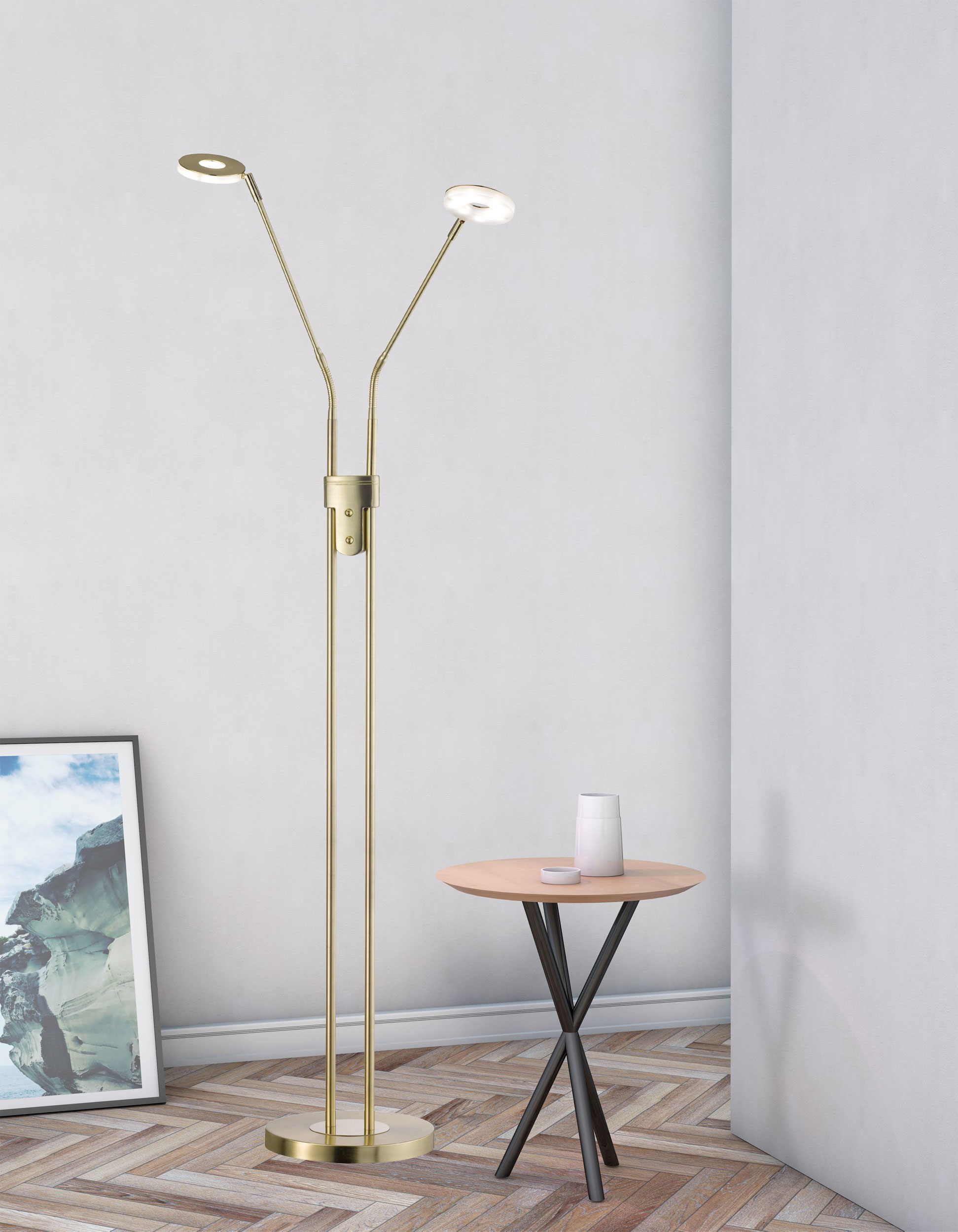 Fischer & HonselLED-Stehleuchte 2flg
