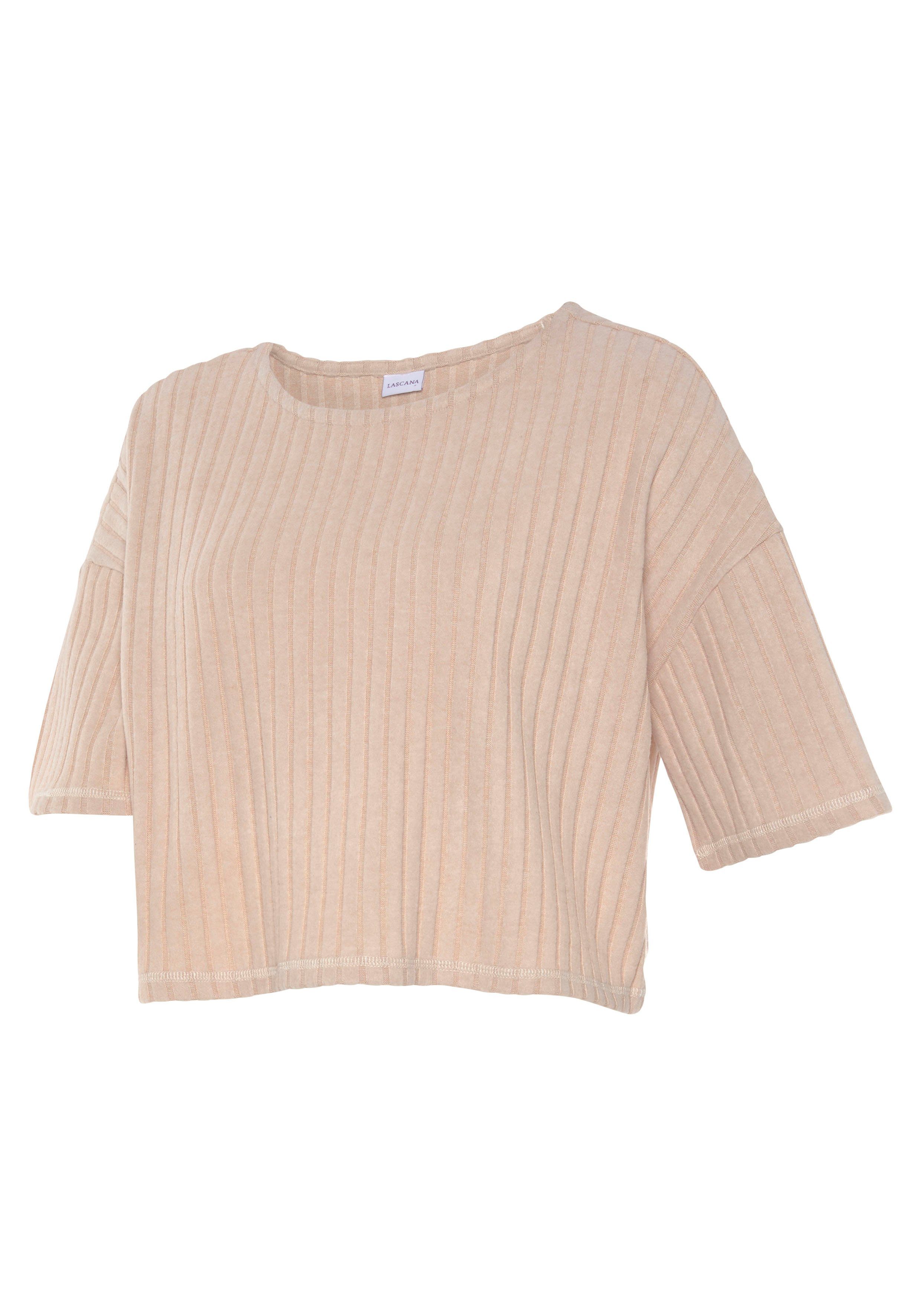 LASCANA 3/4-Arm-Shirt -Loungeshirt aus weichem Strick, Loungewear