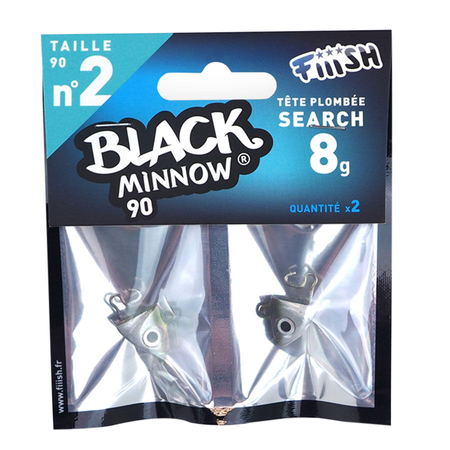 Tete plombee fiiish black minnow 90 search 8g (x2)