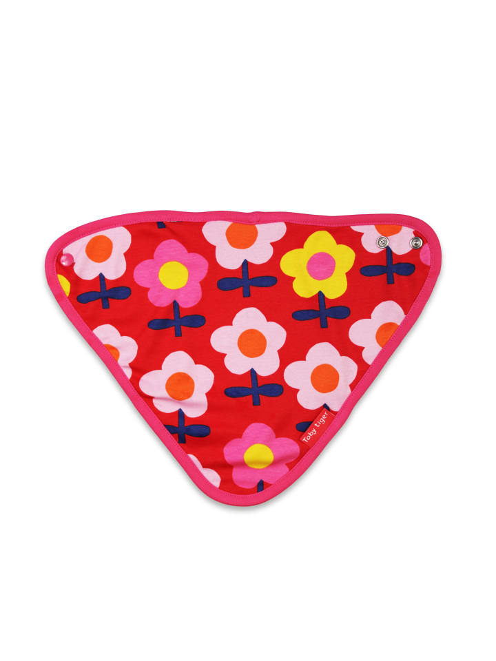 Toby Tiger Dreieckstuch mit Retro Blumen Print in rosa günstig kaufen 0