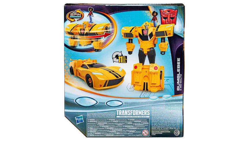 Hasbro - Transformers Spielzeug EarthSpark Spin Changer Bumblebee und Mo Malto Figur