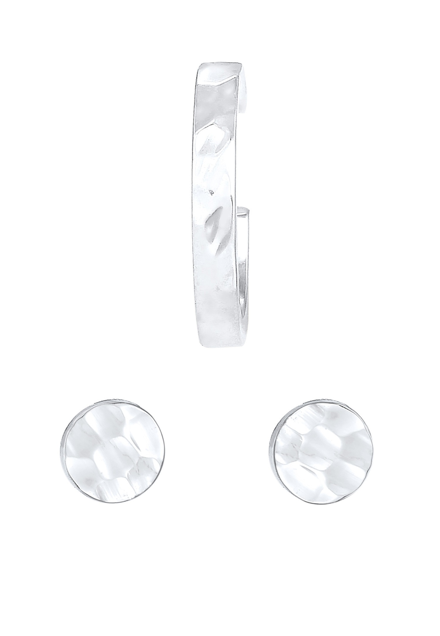 Orecchini da donna Elli in argento sterling 925, martellati e placcati in oro
