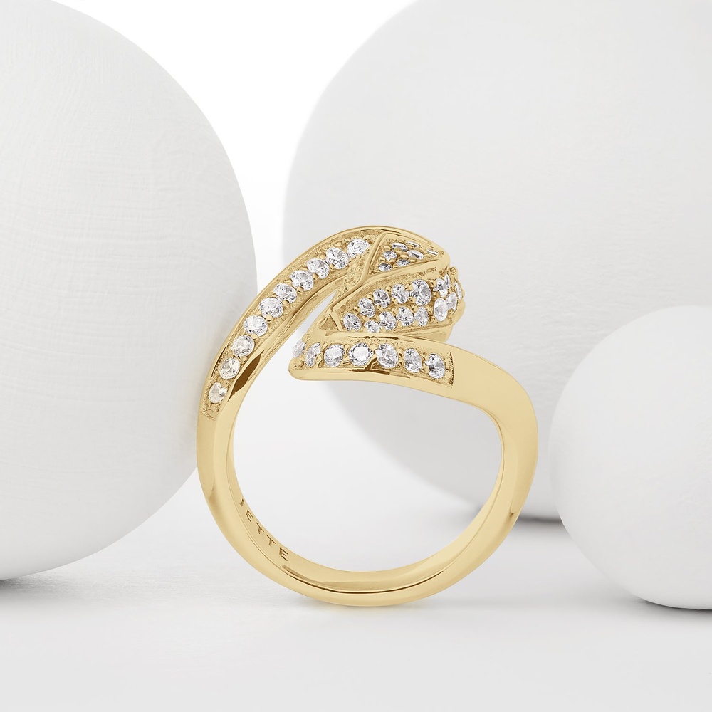 Jette Bague pour femme 925 Argent or jaune Bague