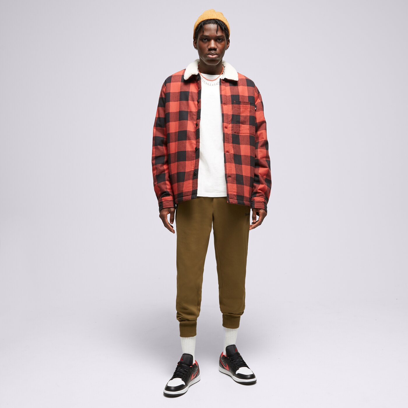 TIMBERLAND JACKE BUFFALO PLAID SHERPA LINED Rot