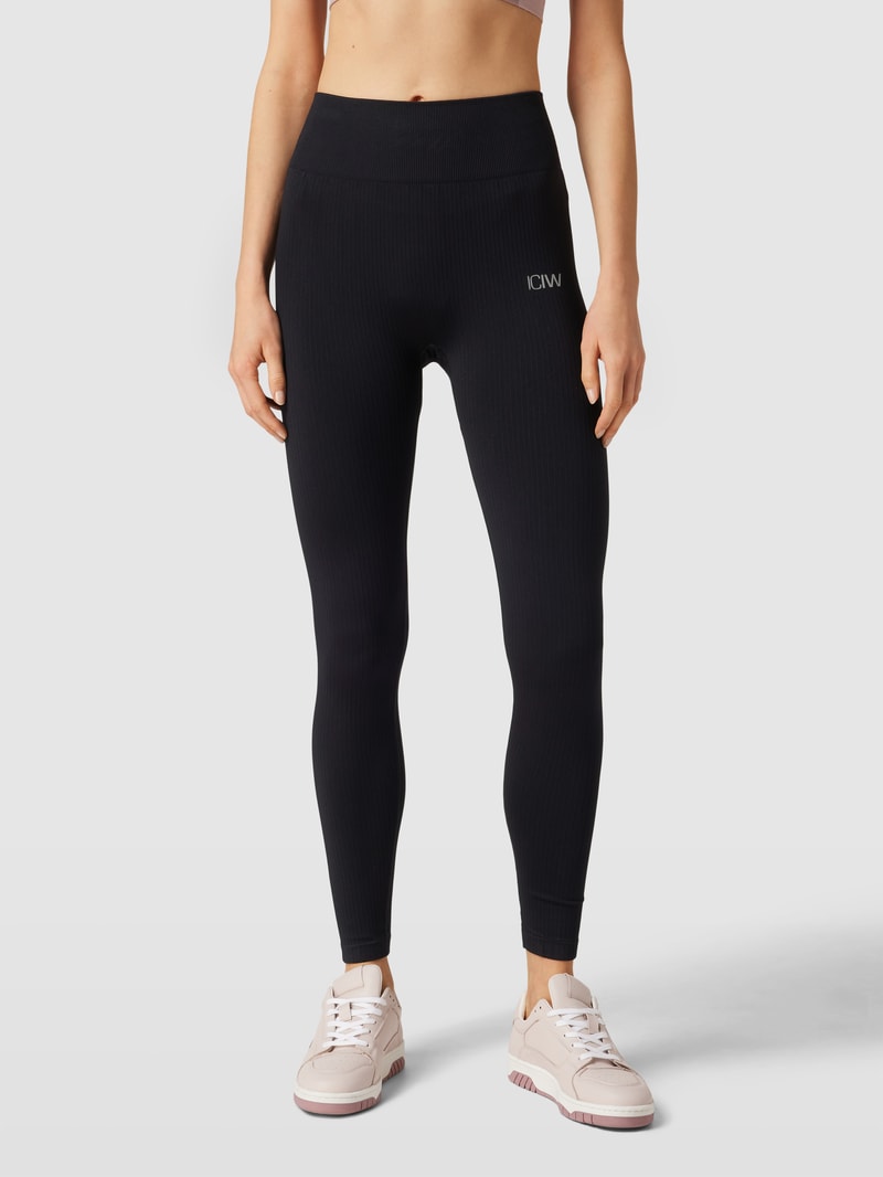 Leggings mit Label-Print Modell 'Define' in schwarz