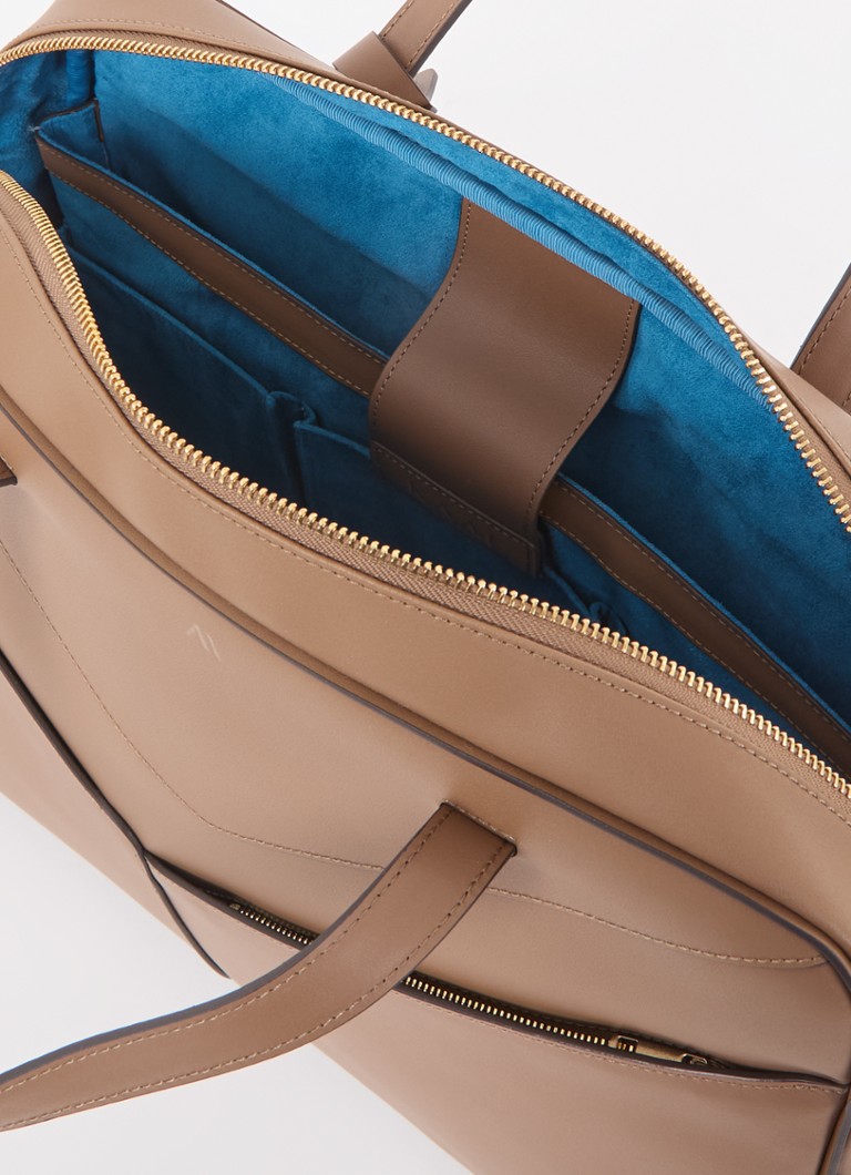 Bolsa KAAI de couro estilo bowler com compartimento para laptop de 17 polegadas