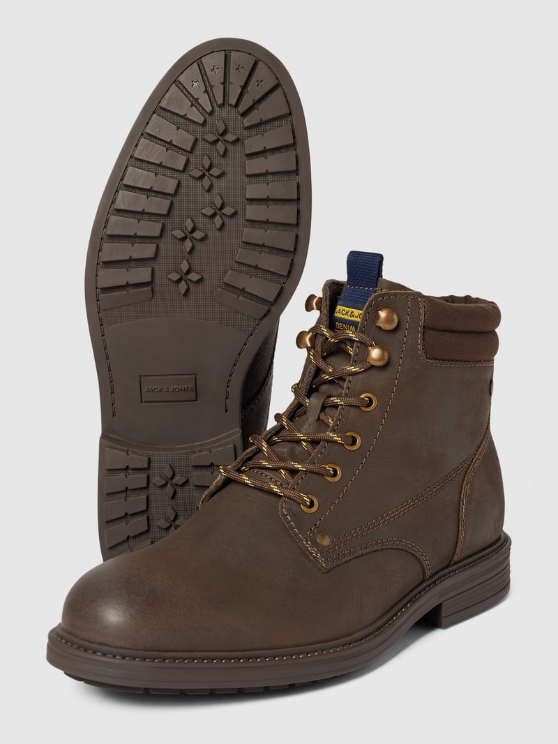 Boots aus Leder in mittelbraun