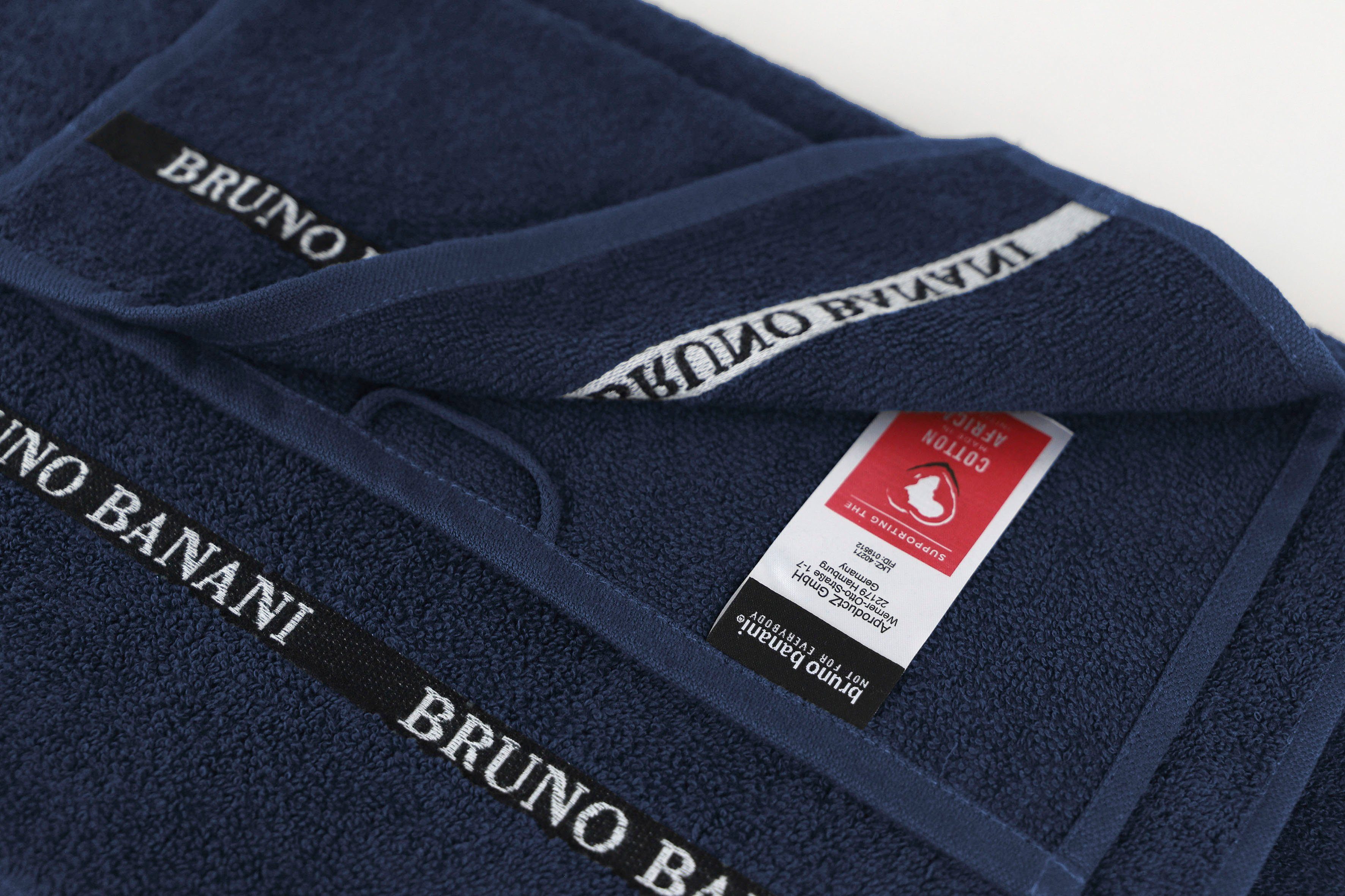 Bruno Banani Handtuch Set Danny, Walkfrottier, (Set, 6-tlg), mit Logostreifen, einfarbiges Handtuch-Set aus 100% Baumwolle