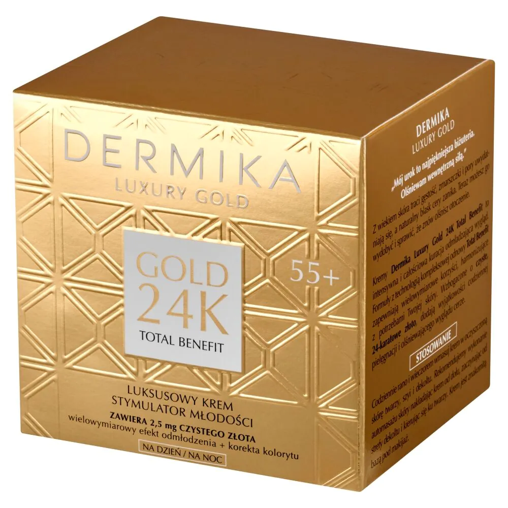 Dermika Luxury Gold 24k luksuzna krema za stimulaciju mladosti 55+ dan/noć