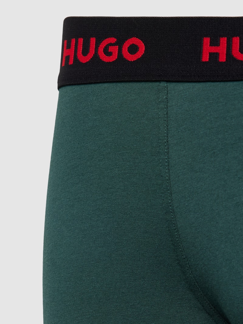 Trunks mit elastischem Label-Bund im 3er-Pack in petrol