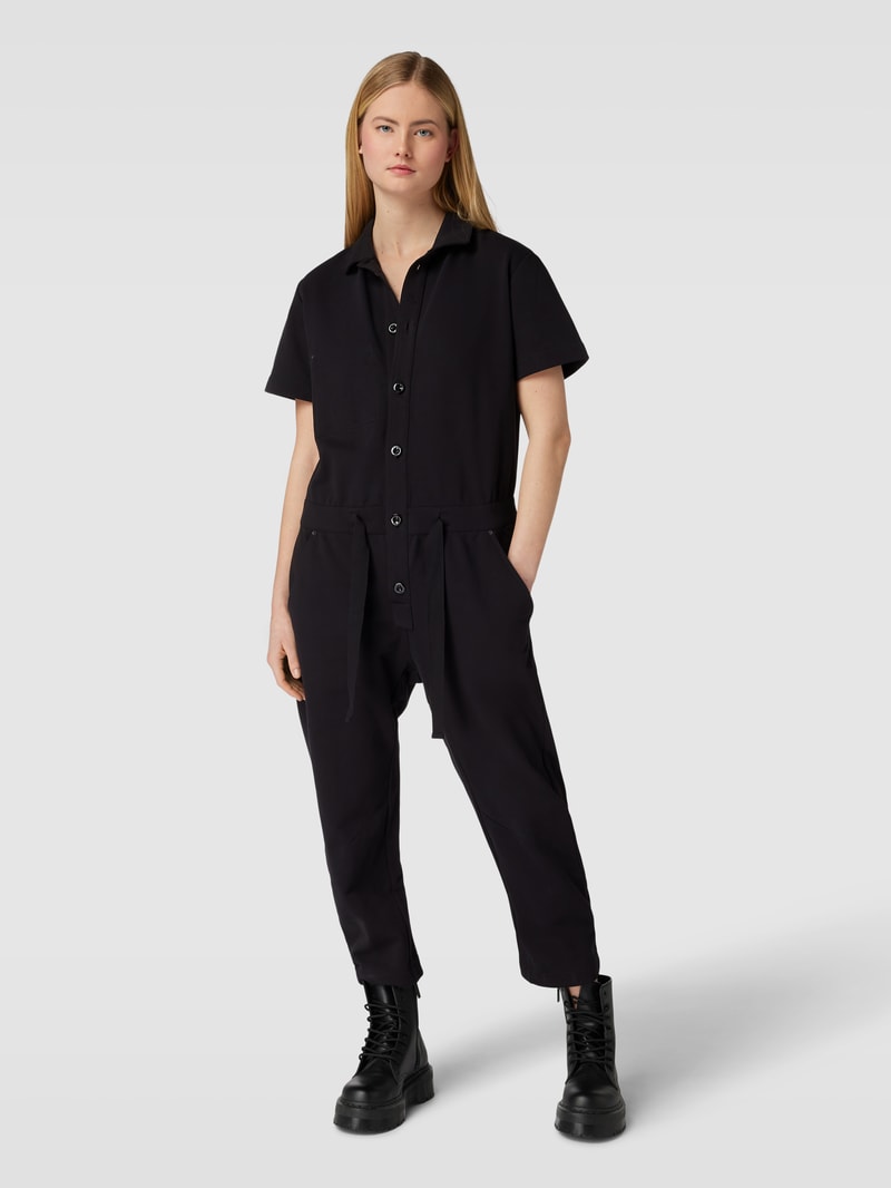 Jumpsuit mit Umlegekragen Modell 'Worker' in schwarz