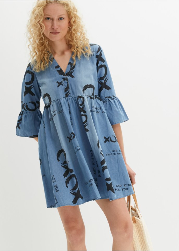 Jeanskleid bedruckt aus Bio-Baumwolle