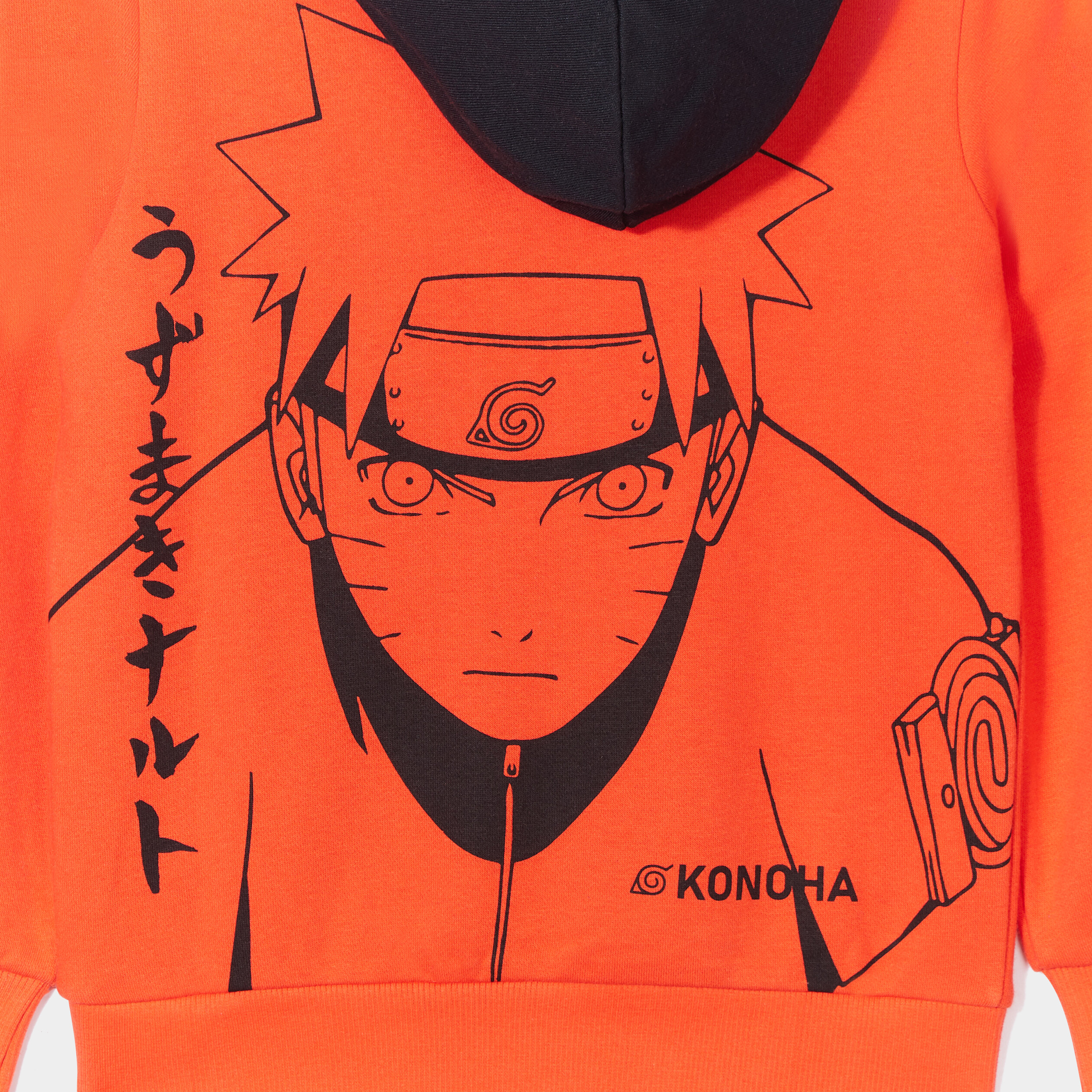 Sweat à capuche hoodie coton Naruto orange foncé garçon | La Halle