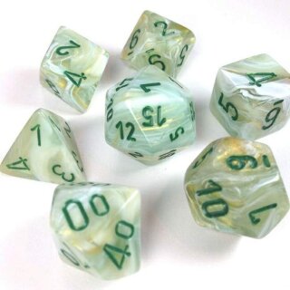Marble Green w/dark green 7-Würfel Set (Signature)