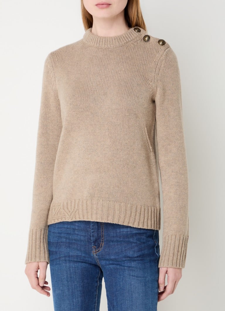 Zadig&Voltaire Malty karkeaneulottu kashmirneulepusero koristenapeilla