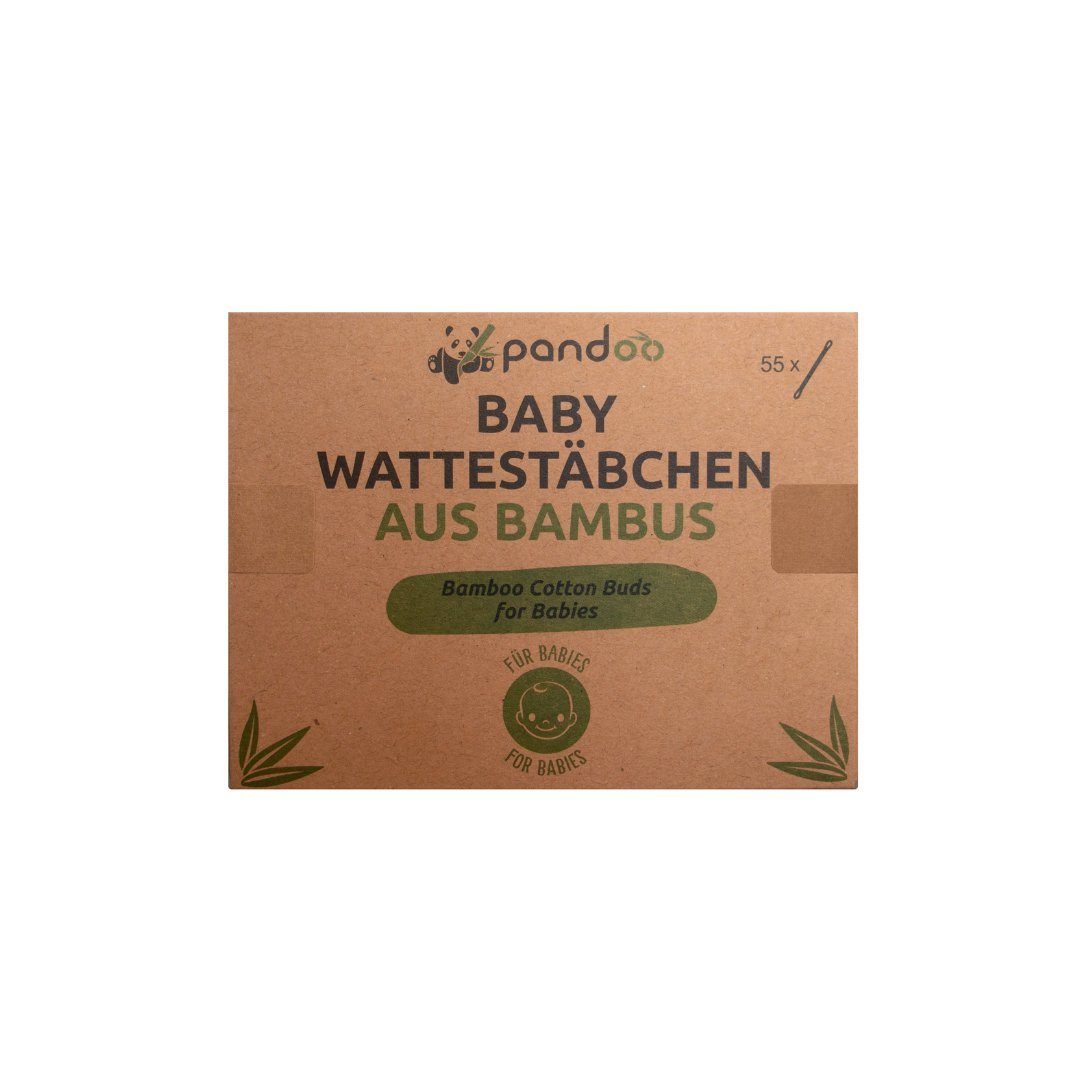 pandoo Ohrenreiniger Wattestäbchen für Kinder und Babys mit Sicherheitskopf, 200-tlg.