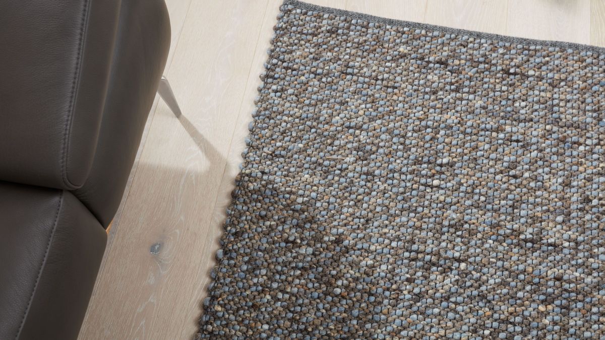 Interliving Handwebteppich 8001 Blau 65 x 130 cm