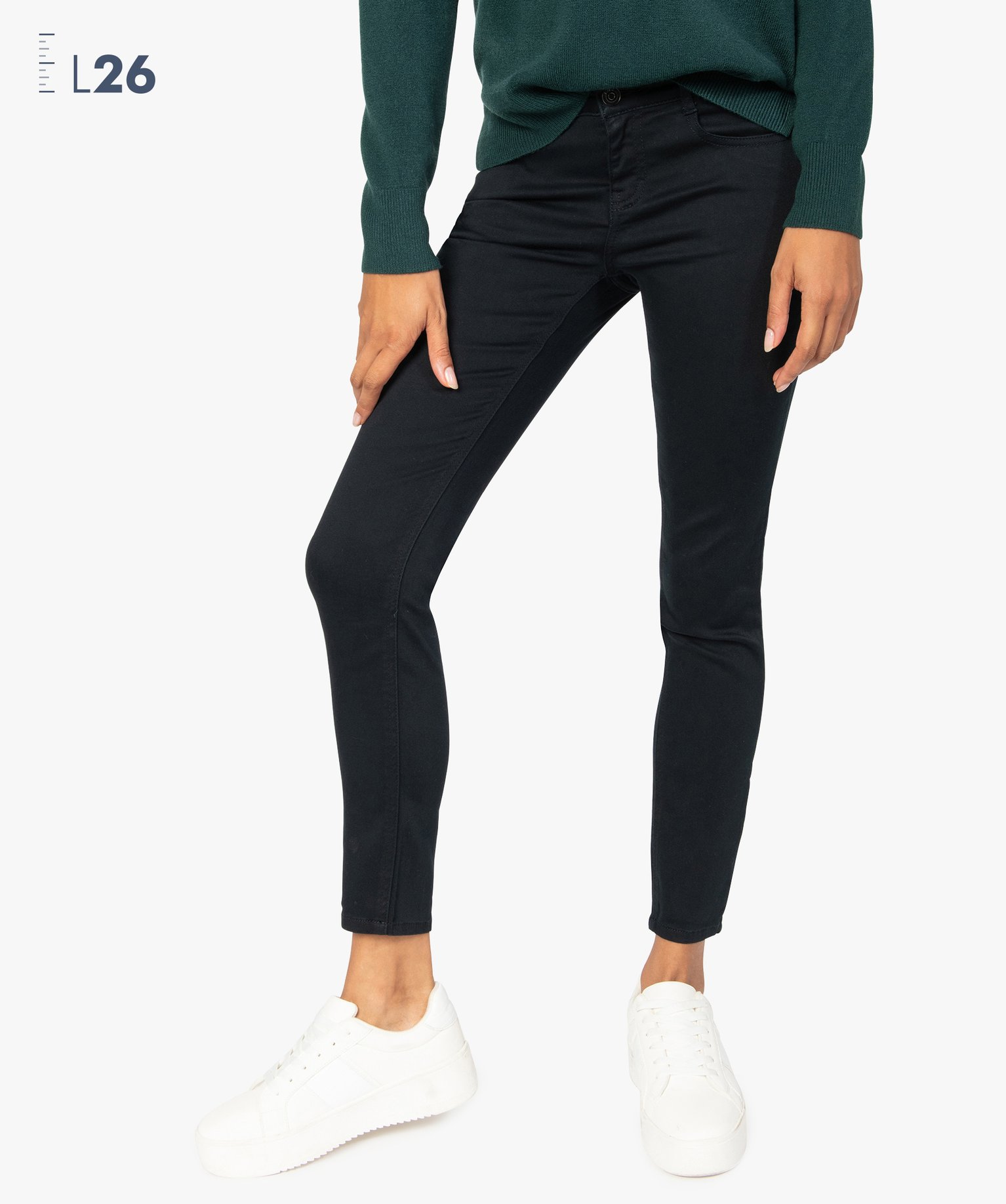 Pantalon femme coupe slim - Longueur L26 noir | GEMO
