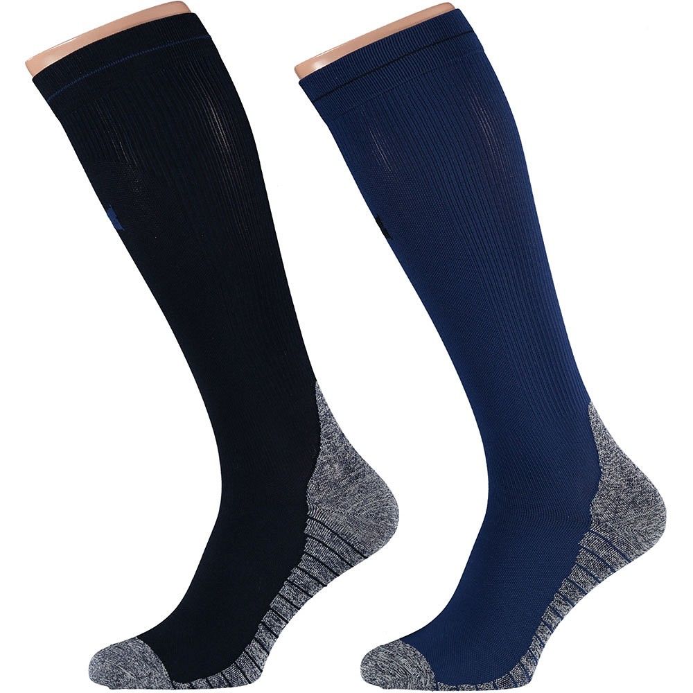 Xtreme 2 Paar Multi Blue Kompressions-Laufsocken