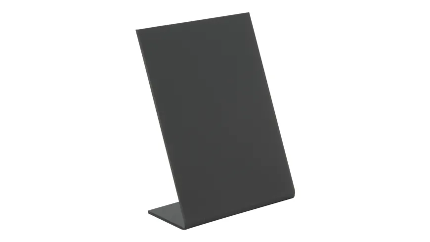 Securit® Tischaufsteller Acryl Kreidetafel  L-Vertikal , DIN A7, schwarz schwarz