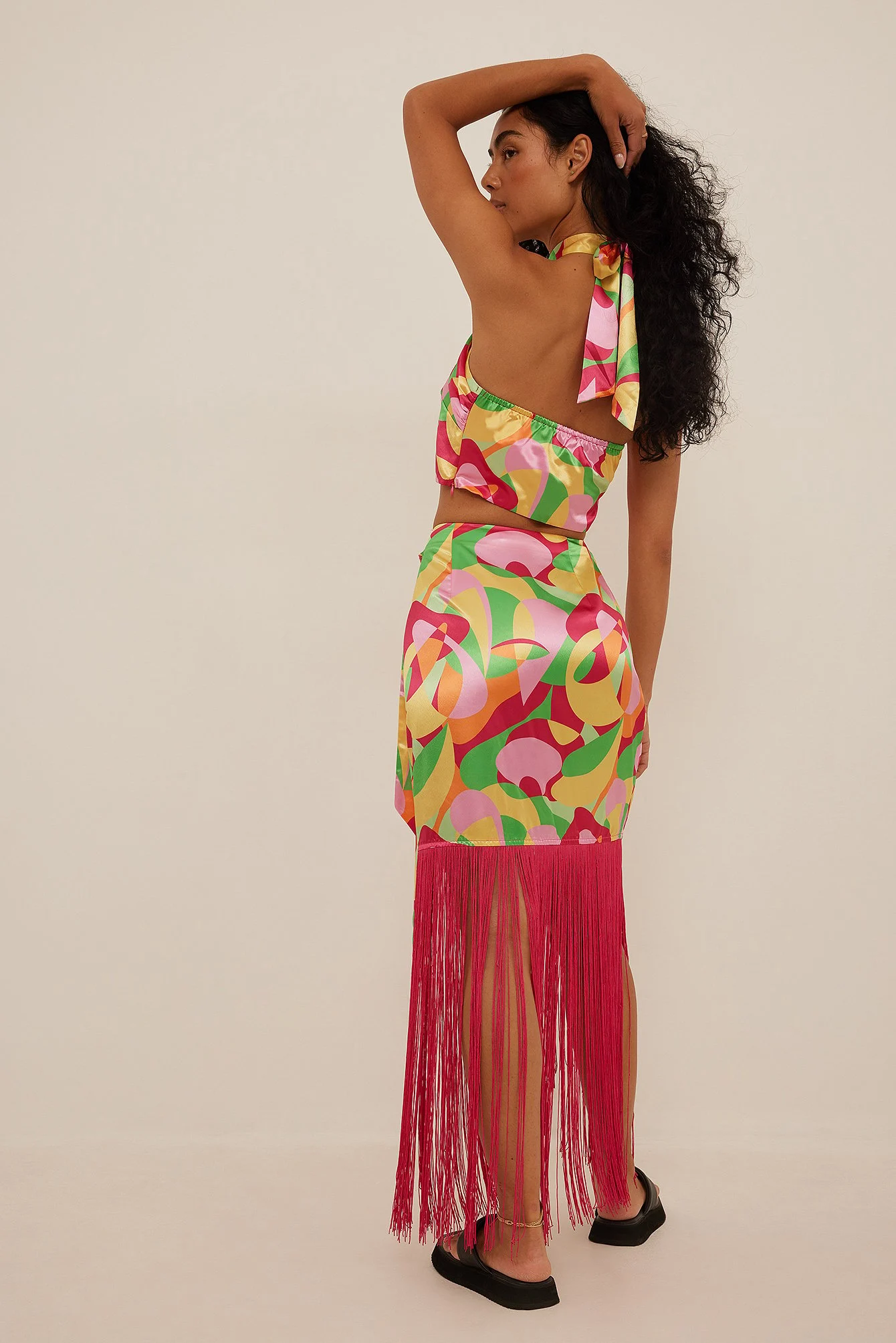 Draped Fringe Detailed Skirt