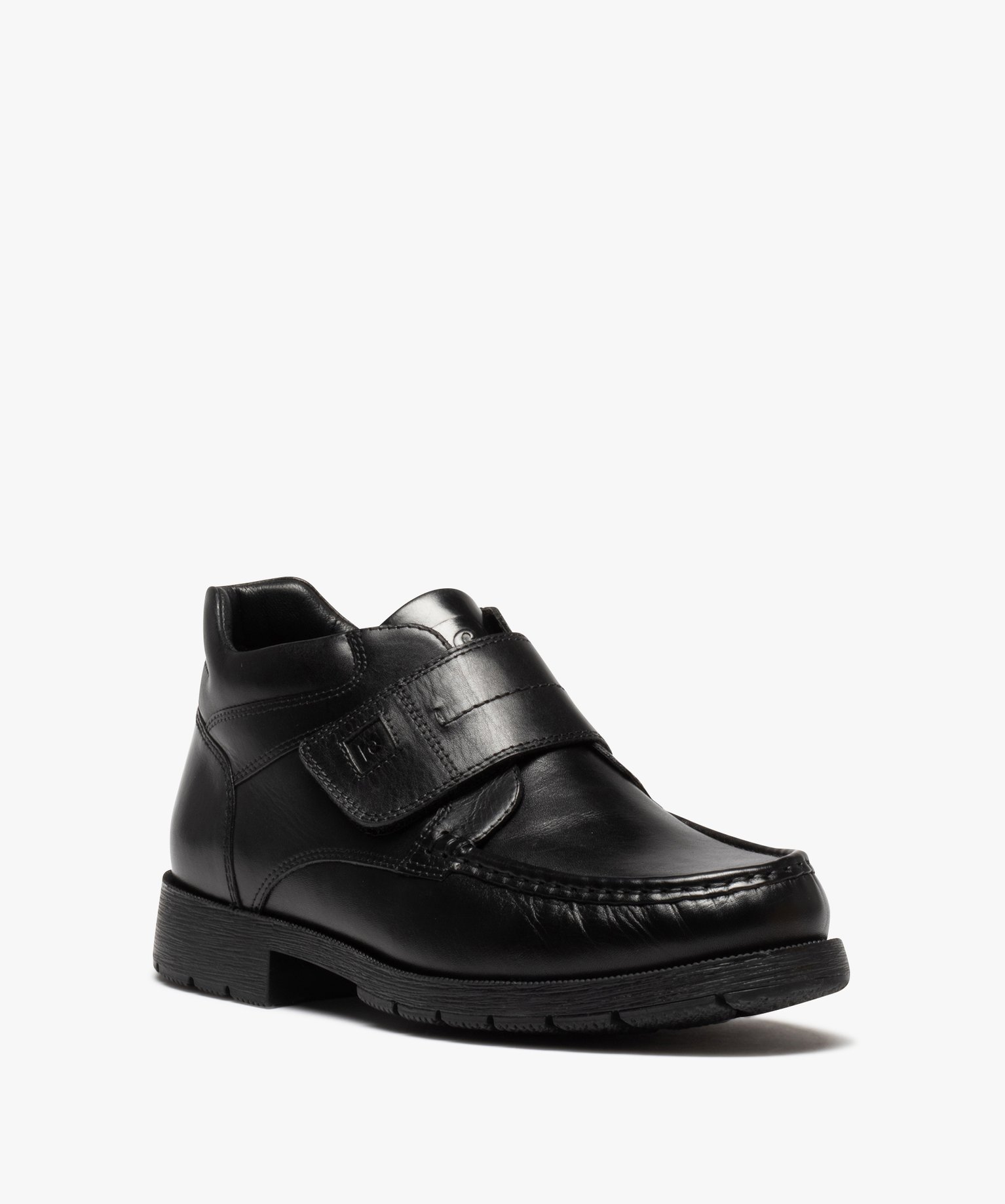 Boots homme unies en cuir avec scratch - Pierre Cardin noir | GEMO