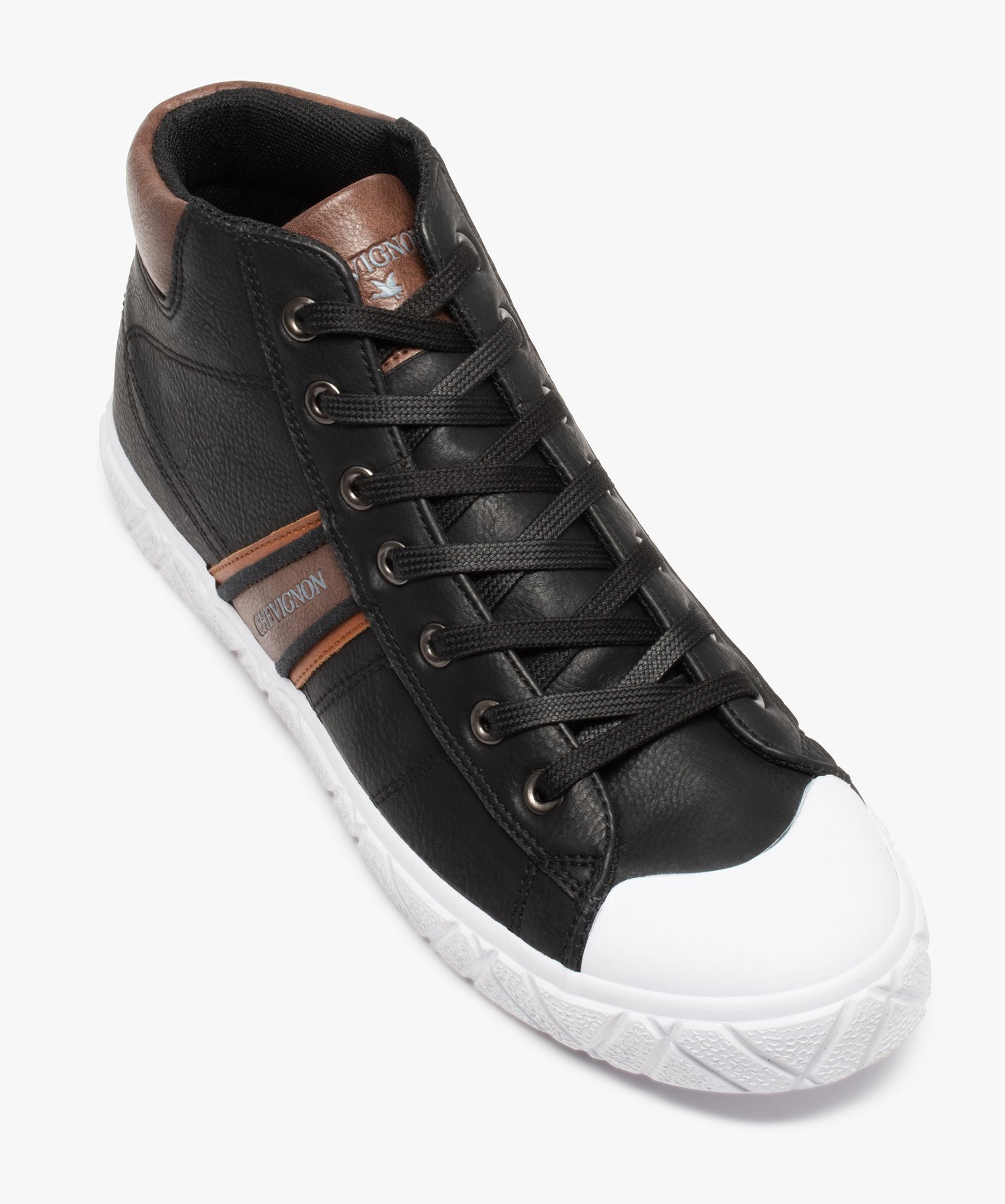 Baskets homme semi-montantes unies à lacets - Chevignon noir | GEMO
