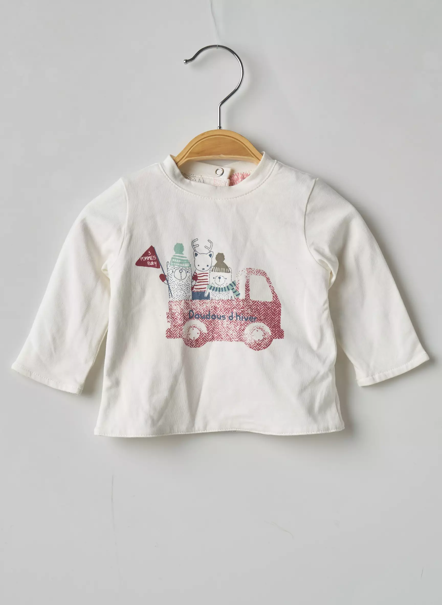 3 Pommes Tshirts Garcon couleur blanc