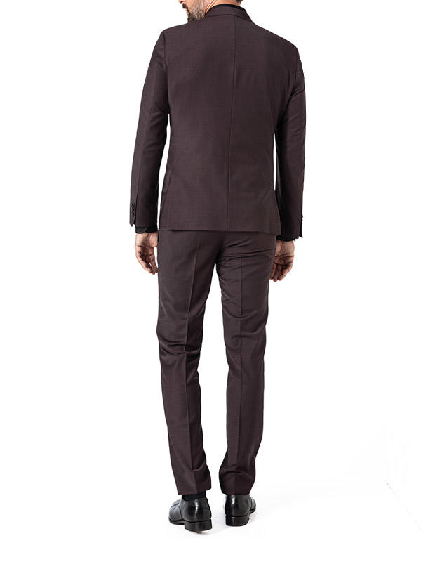 HECHTER PARIS, Anzug mit Weste, Shape Fit, Schurwoll-Stretch, rotbraun