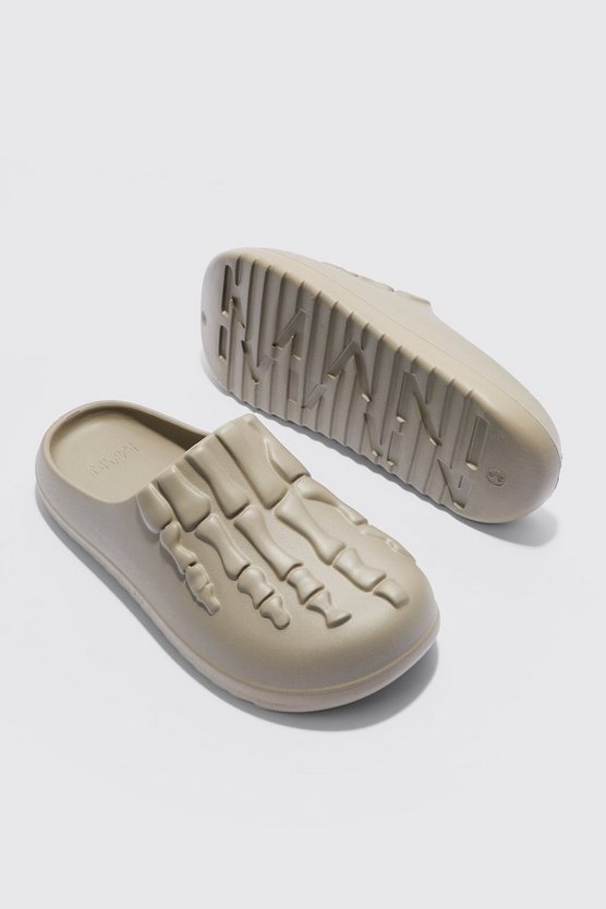 Perforierte Mules mit Skelett-Print