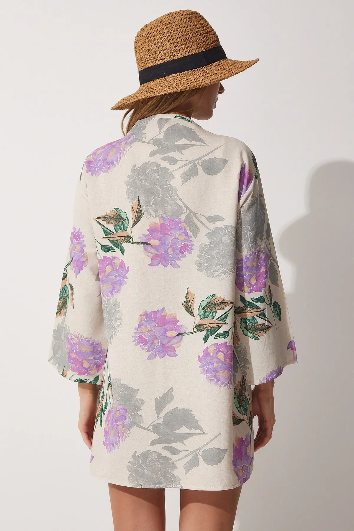 Happiness İstanbul  Kimono & Kaftan - Beige - Regular Fit