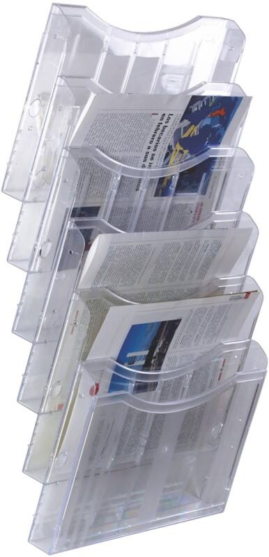 Archivo 2000 DIN A4 quer Prospektständer Wandmontiert Transparent 6136 CS TP 32,5 x 19 x 58 cm