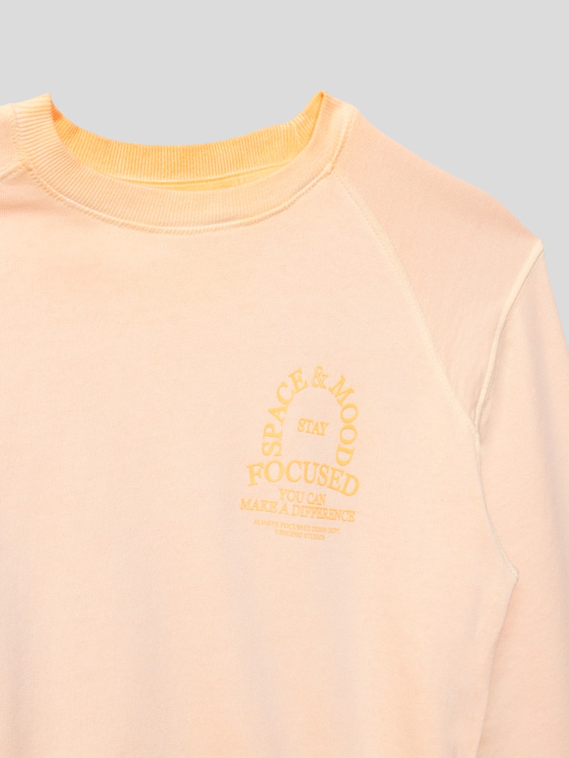 Sweatshirt mit Label-Print Modell 'NOY' in orange