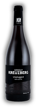 Kreuzberg, Spätburgunder Unplugged, Qualitätswein, trocken, 2022, Ahr  Kreuzberg, Spätburgunder Unplugged, Qualitätswein, trocken, 2022, Ahr  Eleganter Pinot Noir mit deutlicher Würze, Extrakt und präsenter Säure. Jahrgang 2022 - 0,75	 Liter - Vol 12
