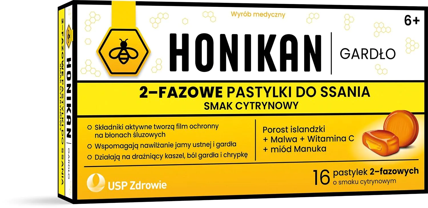 Хоникан пастиле за грло у две фазе, укус лимуна