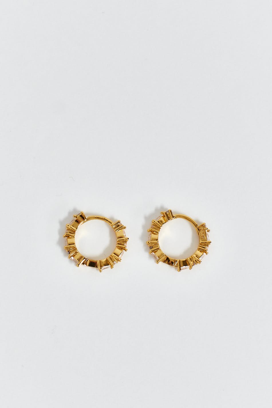 Crystal gold hoops earrings