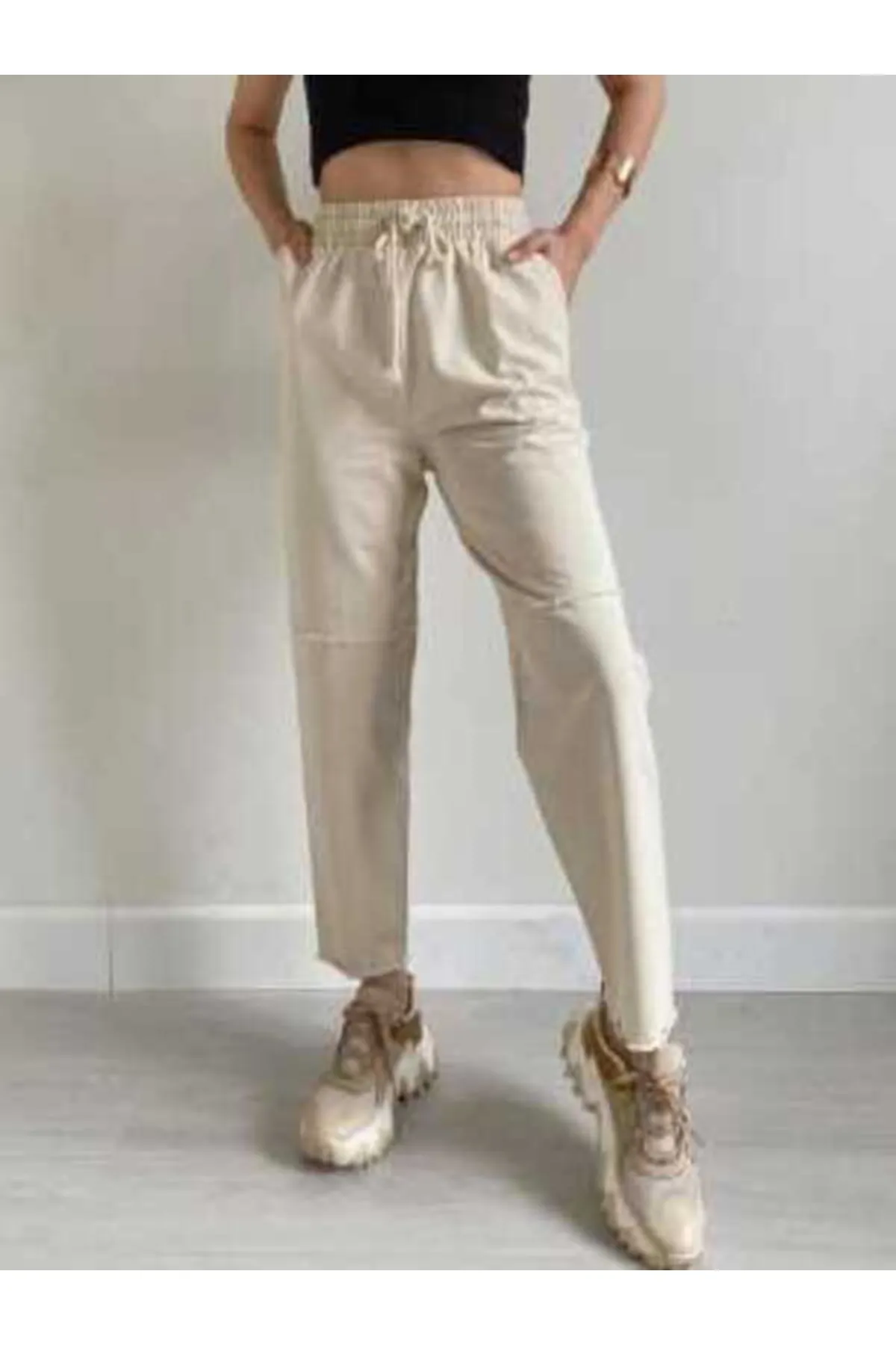 IŞILDA FASHION  Damenbekleidung, Taillenschnürhose aus Leinen