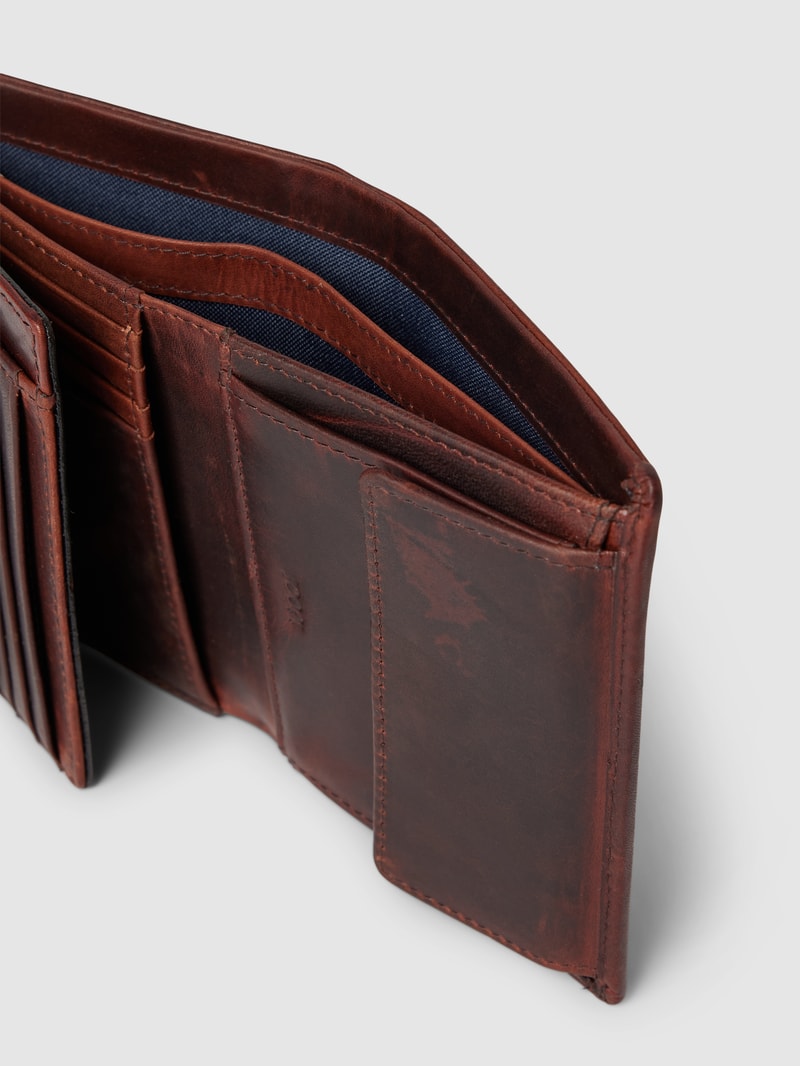 Portemonnaie mit Label-Detail in cognac