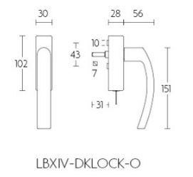 Formani 1503D117NMXX1 BASICS LB14-DKLOCK-O masivno vrtljivo-nagibno okovje z zaklepanjem, desno, mat črne barve