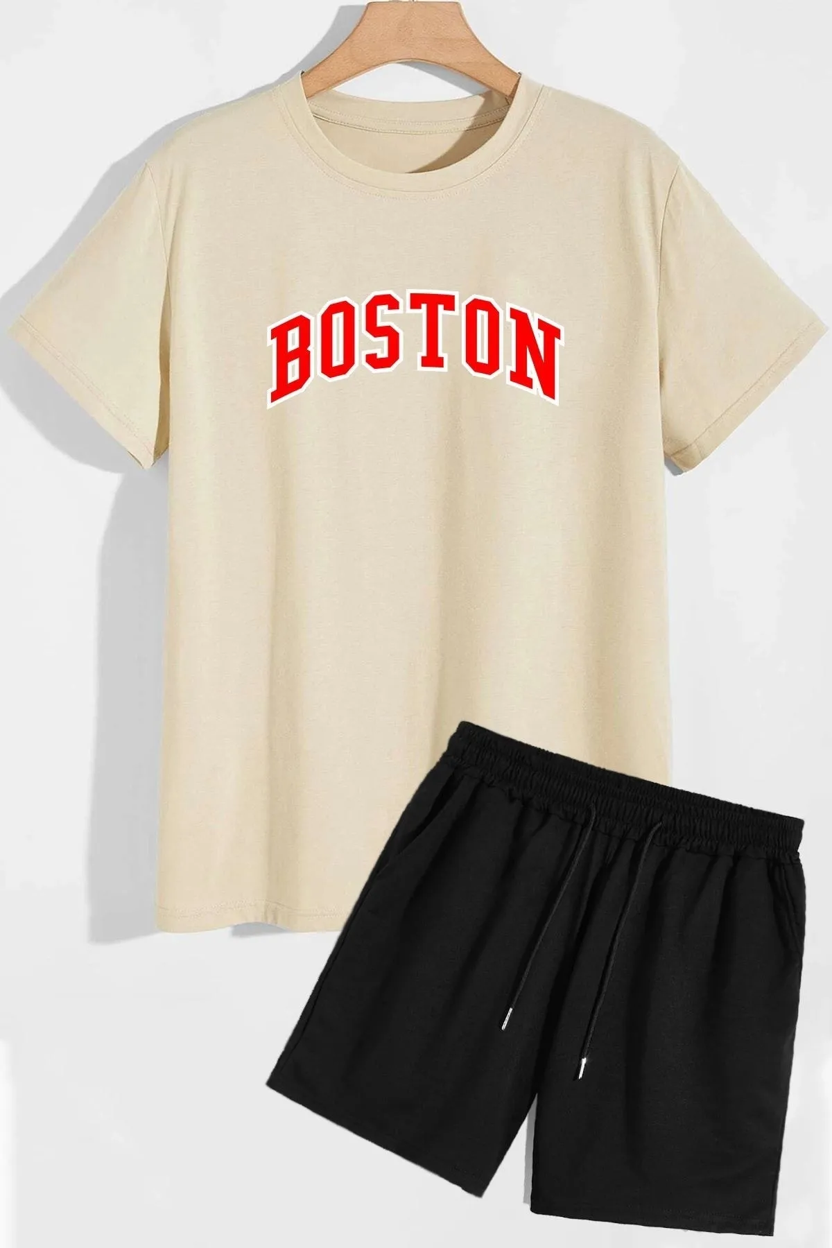 trendypassion  Boston Shorts T-Shirt-Trainingsanzug-Set