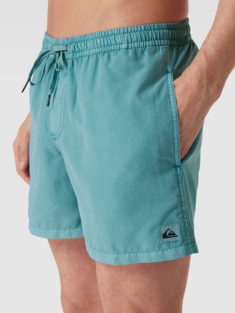 Badehose mit Label-Details Modell 'EVERYDAY SURF WASH' in rauchblau