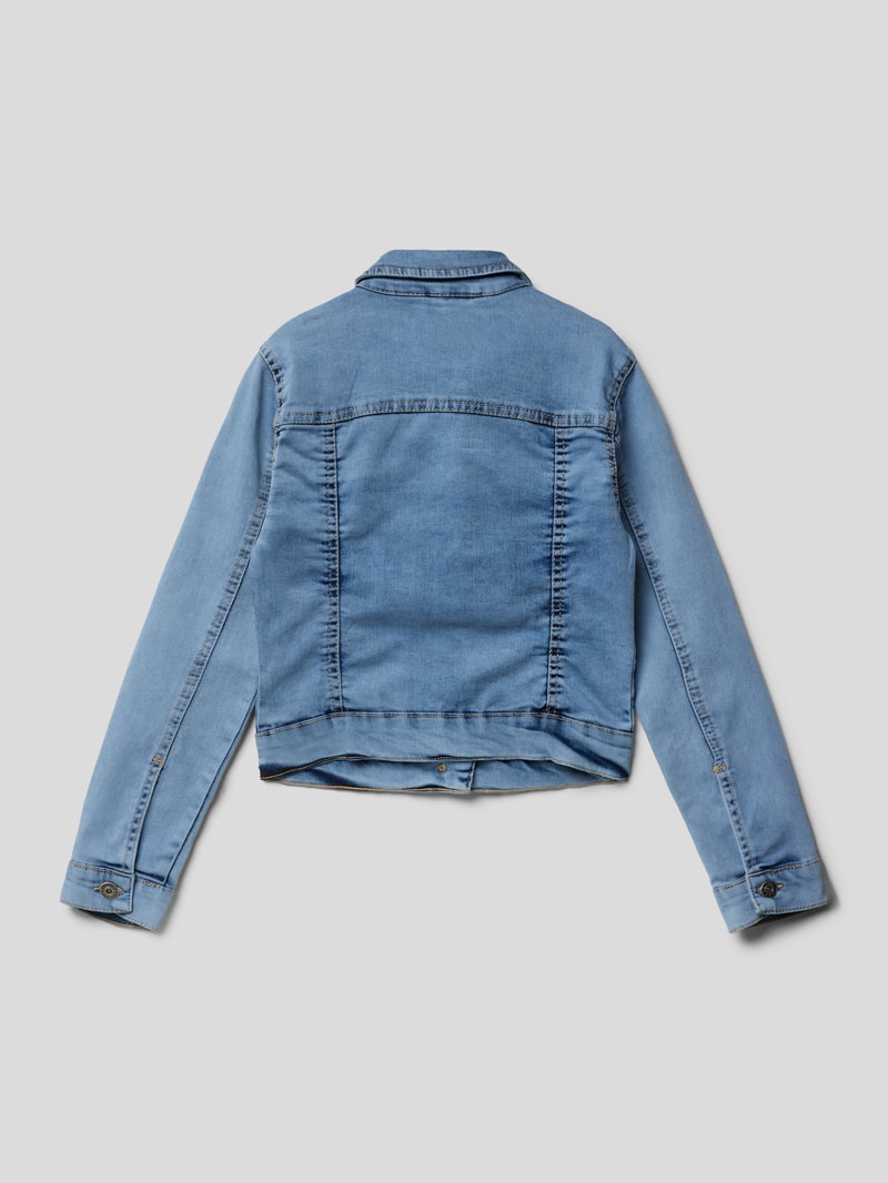 Jeansjacke mit Eingrifftaschen in hellblau