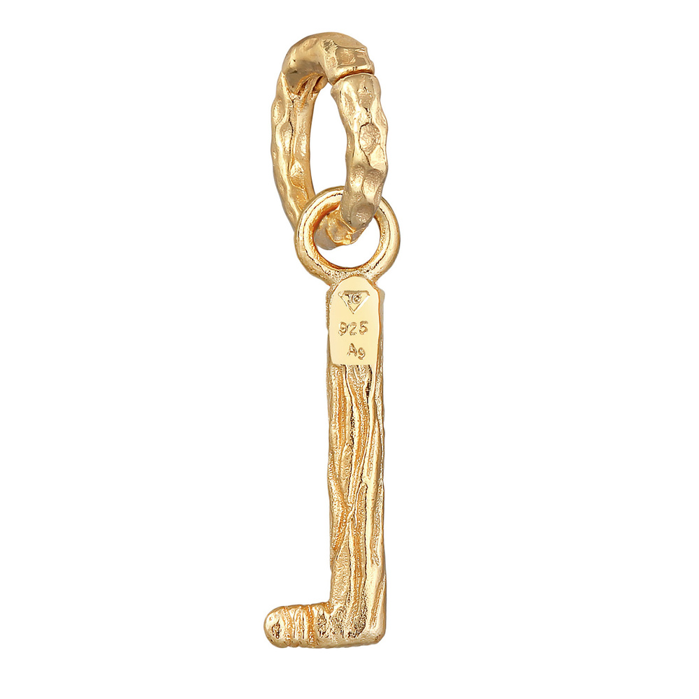 Elli Elli Pendentif Femmes Lettre L Look Organique en argent sterling 925 plaqué or Pendentif